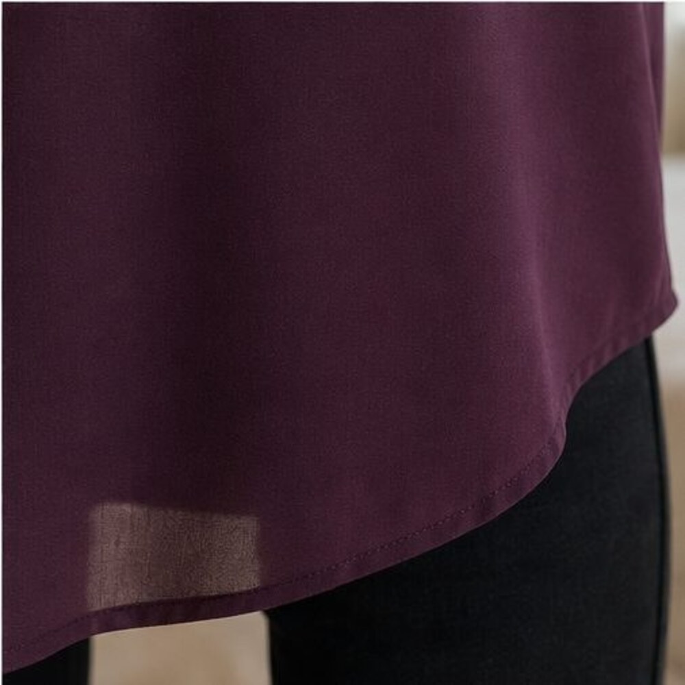 Plum Ruffle Collar Blouse - Picture 6 of 6